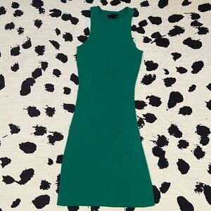 ASOS DESIGN Tall knitted racer mini dress in green size 6
